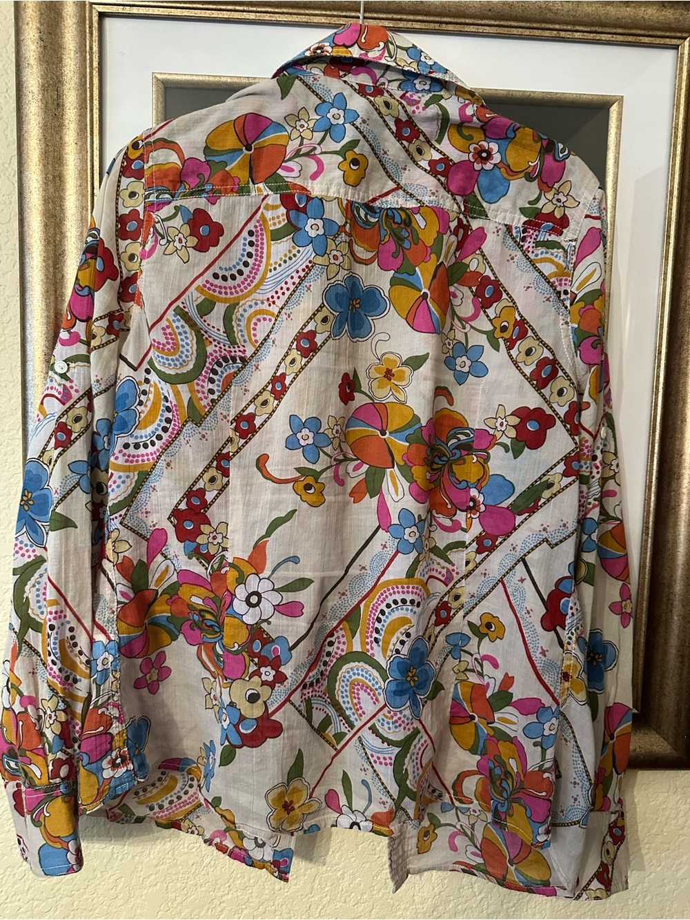 Lucky Brand Cream Button-Down Shirt with Multicolor Floral Print - Picture 5 of 5